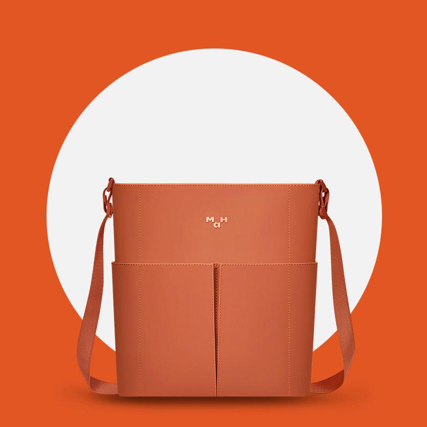 MaH Line Cross - Sac bandoulière Caramel | Cuir Vegan