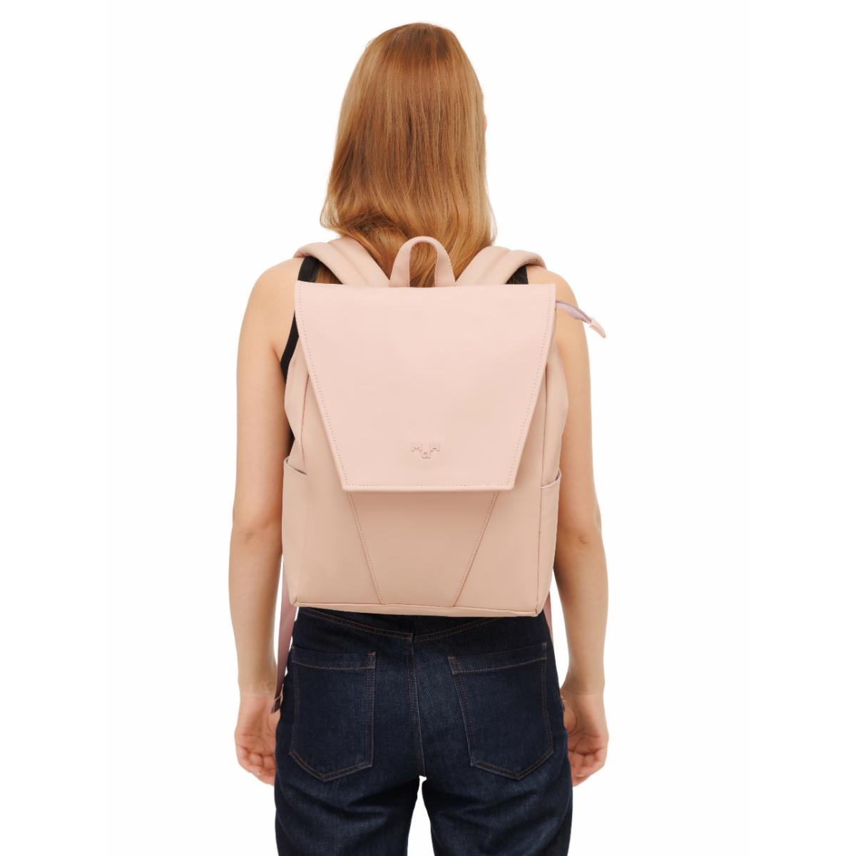 MaH Young - Sac à Dos Rose Cendre | Cuir Vegan | Medium