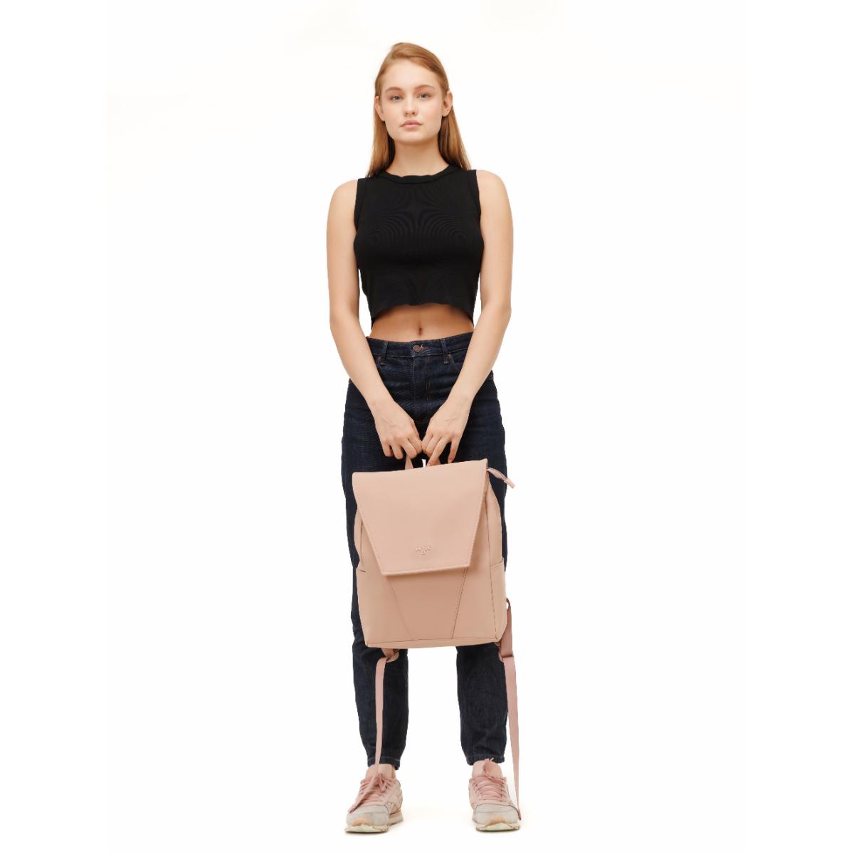 MaH Young - Sac à Dos Rose Cendre | Cuir Vegan | Medium