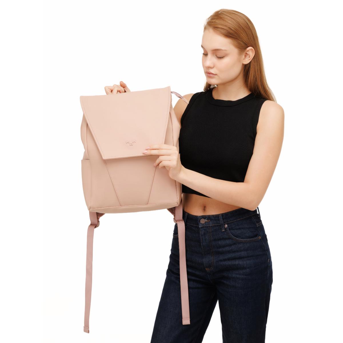 MaH Young - Sac à Dos Rose Cendre | Cuir Vegan | Medium