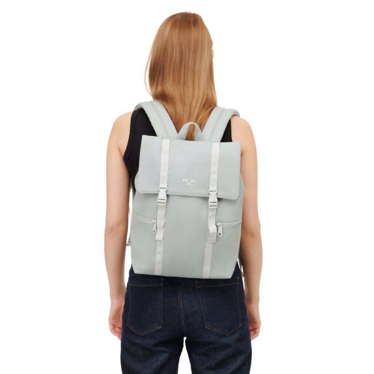 MaH Siro - Sac à Dos Gris Clair | Cuir Vegan | Medium