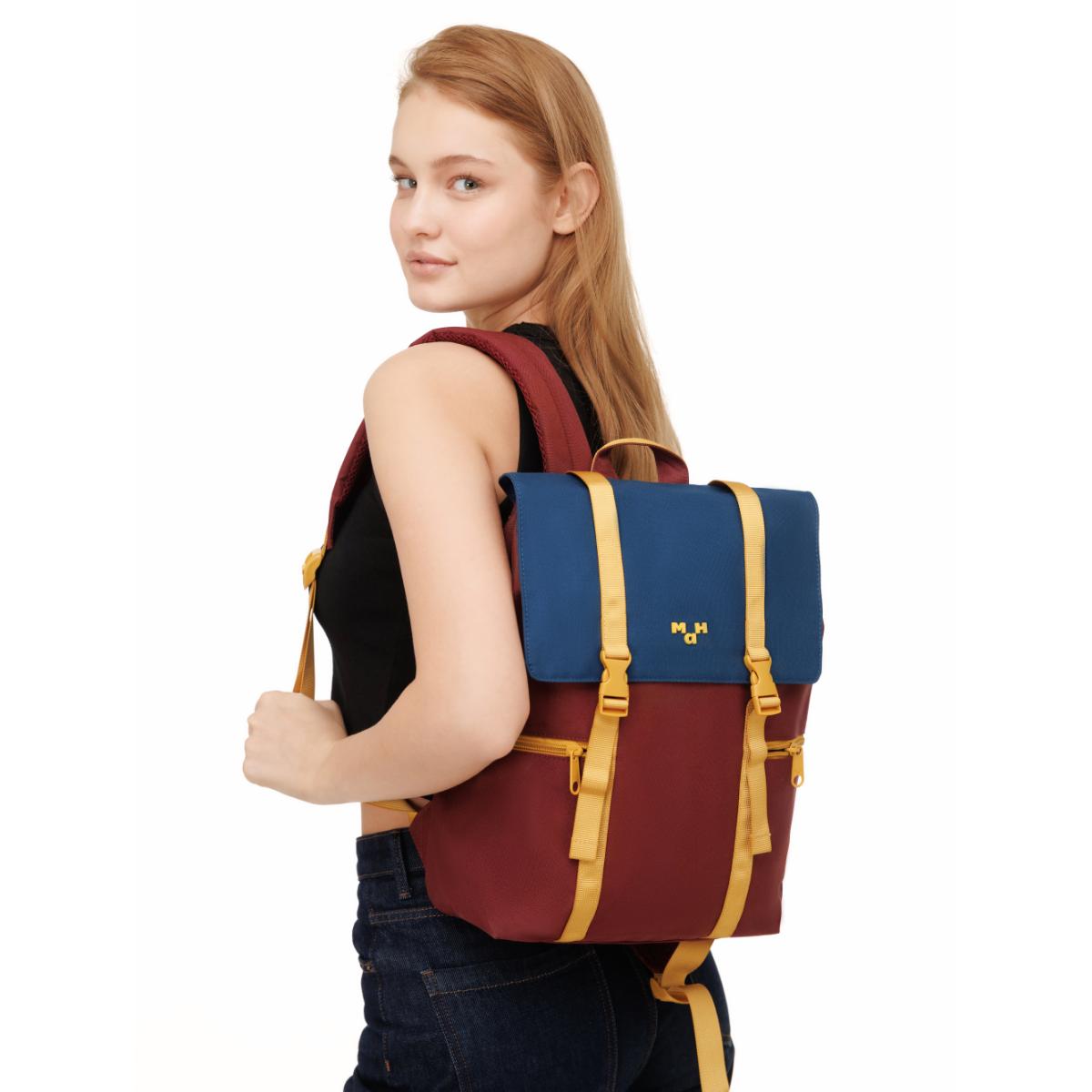 MaH Siro - Sac à Dos Bleu Nuit - Bordeaux | Medium