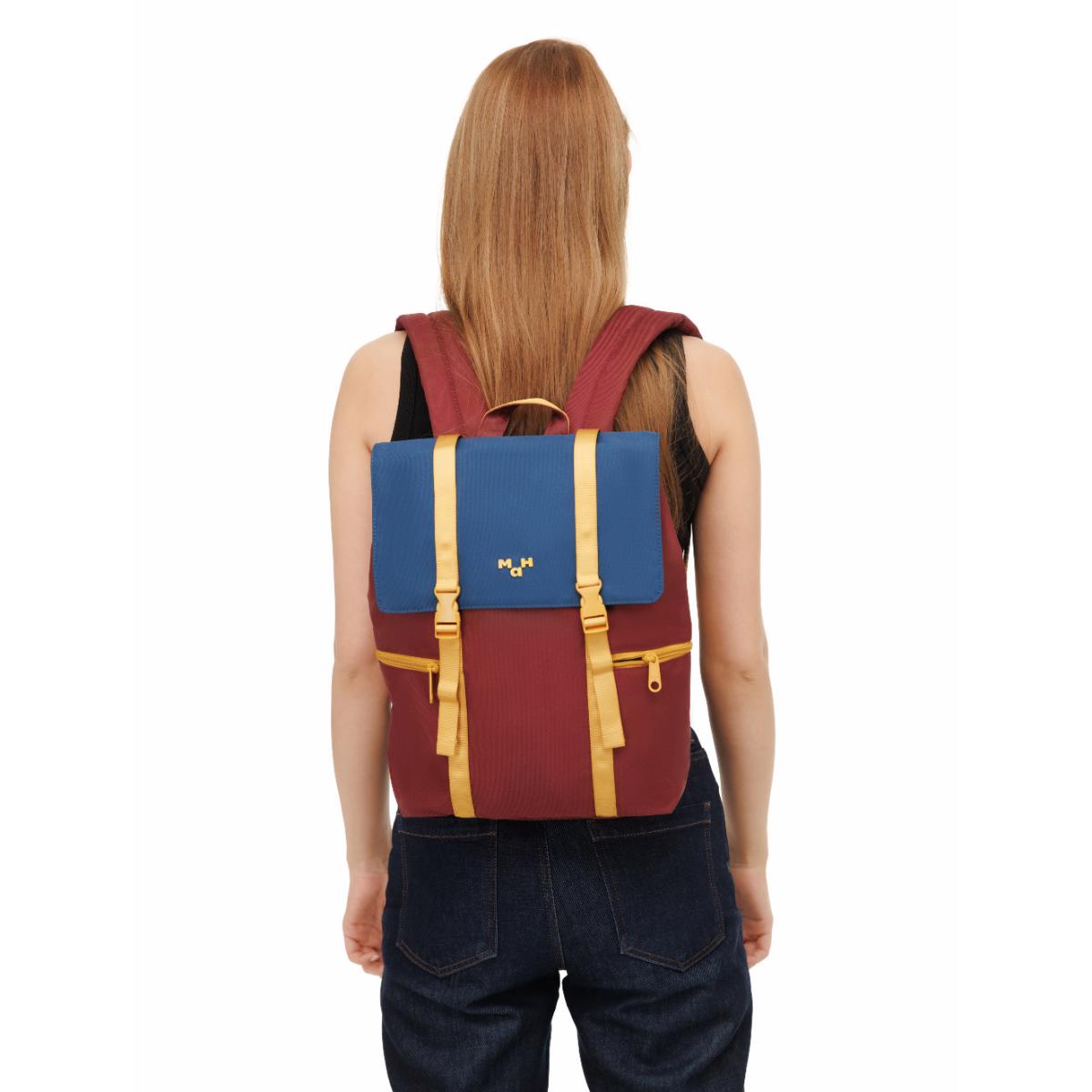 MaH Siro - Sac à Dos Bleu Nuit - Bordeaux | Medium