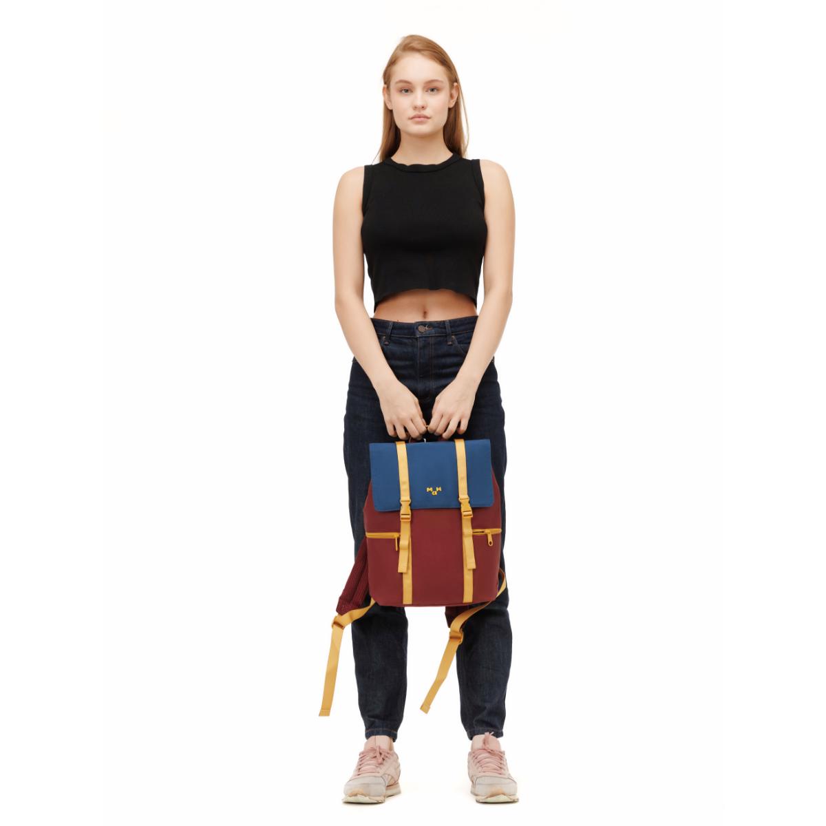 MaH Siro - Sac à Dos Bleu Nuit - Bordeaux | Medium