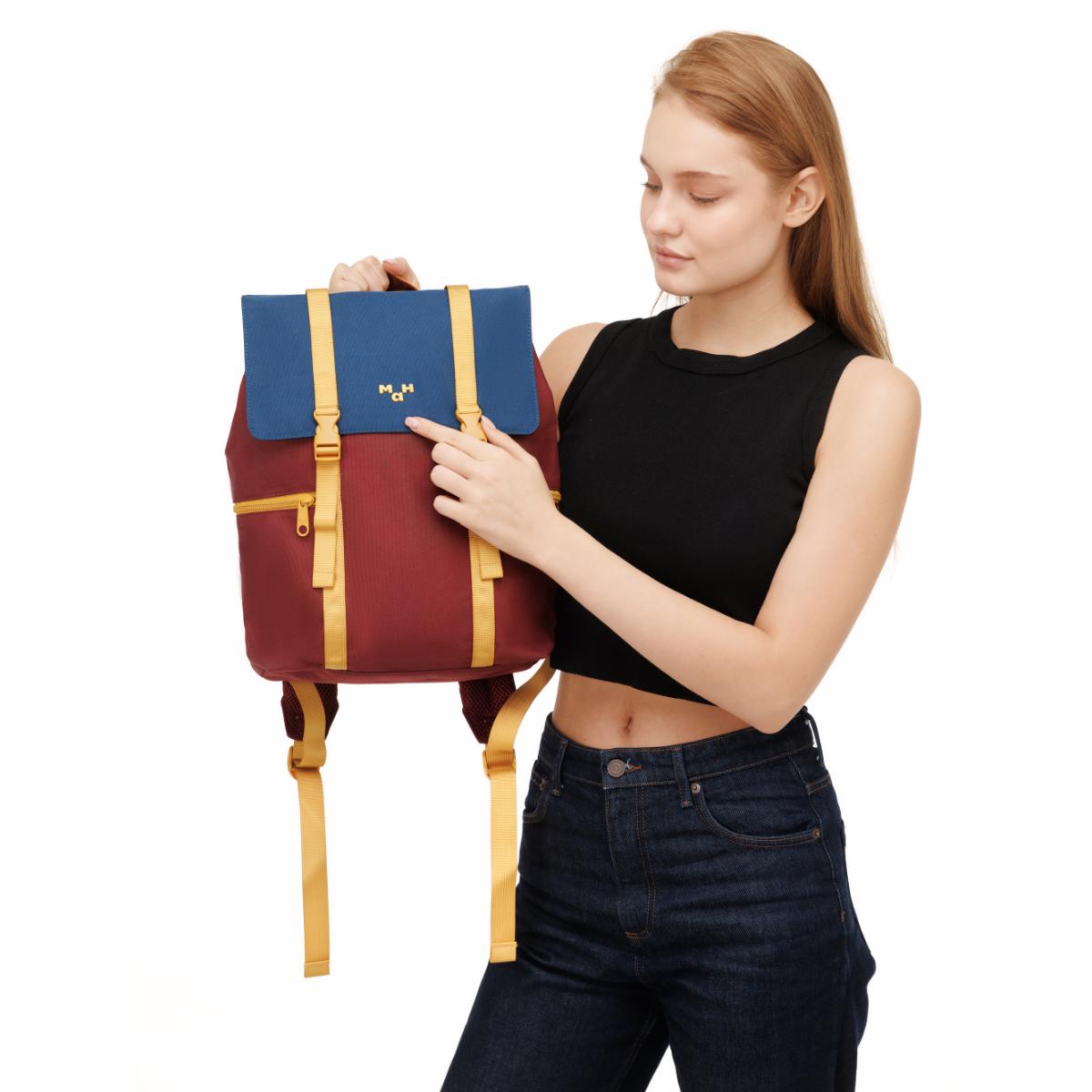 MaH Siro - Sac à Dos Bleu Nuit - Bordeaux | Medium