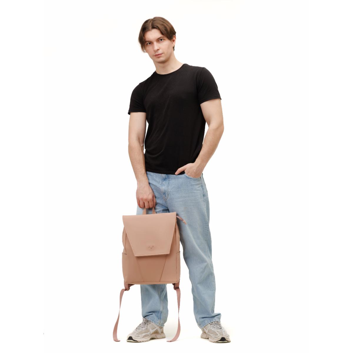 MaH Young - Sac à Dos Rose Cendre | Cuir Vegan | Medium