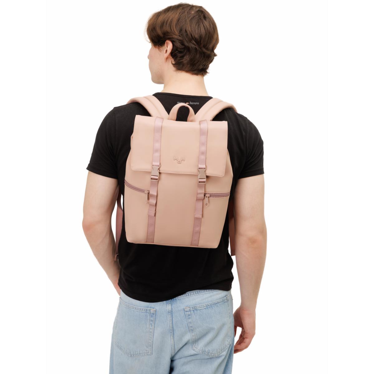 MaH Siro - Sac à Dos Rose Cendre | Cuir Vegan | Medium