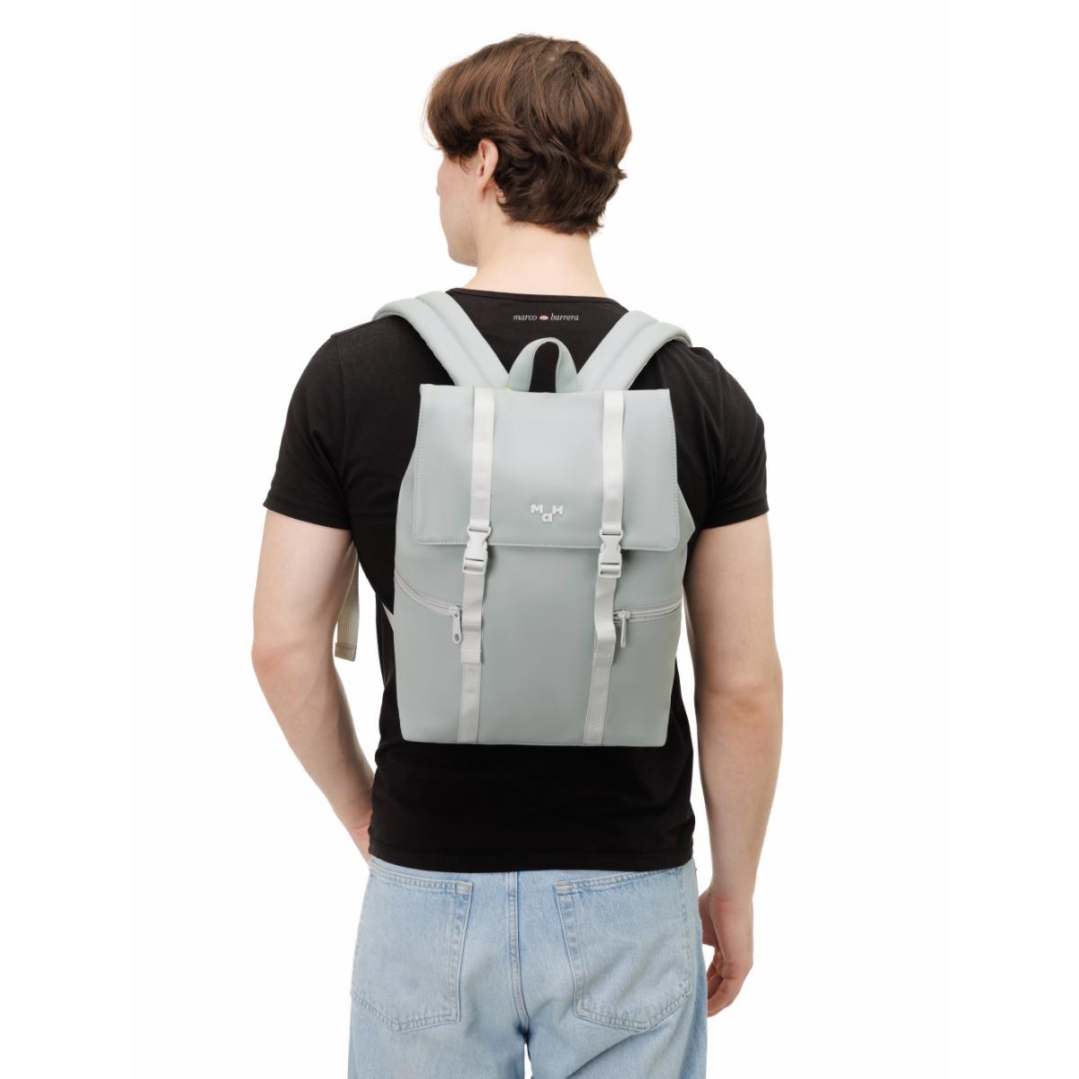 MaH Siro - Sac à Dos Gris Clair | Cuir Vegan | Medium