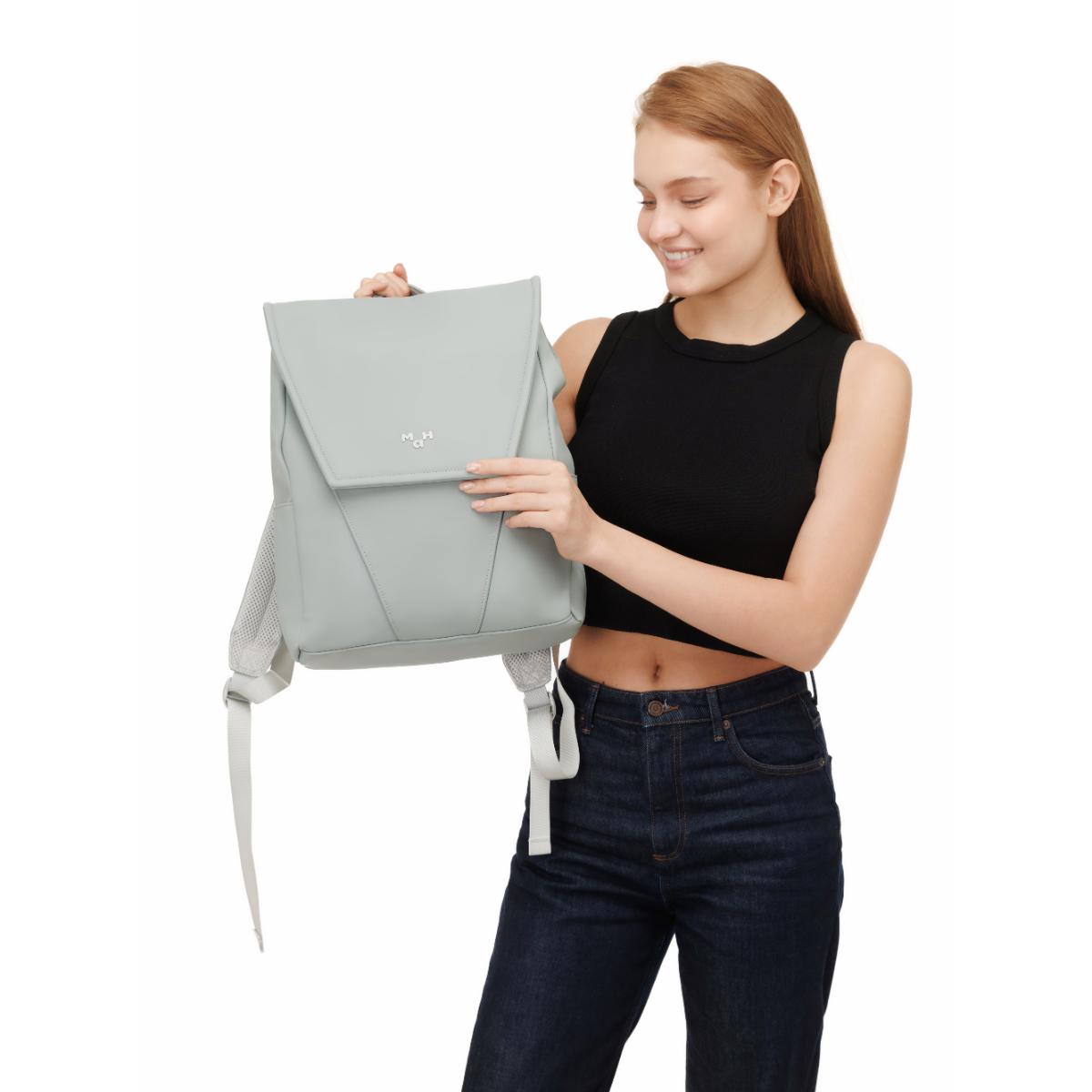 MaH Young - Sac à Dos Gris clair | Cuir Vegan | Medium