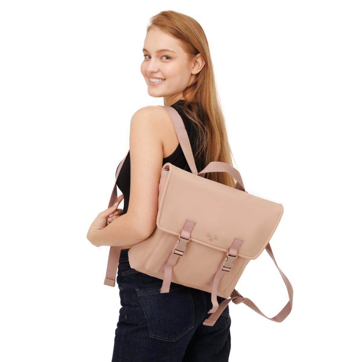 MaH Oli - Sac à Dos Rose Cendre | Cuir Vegan | Maxi
