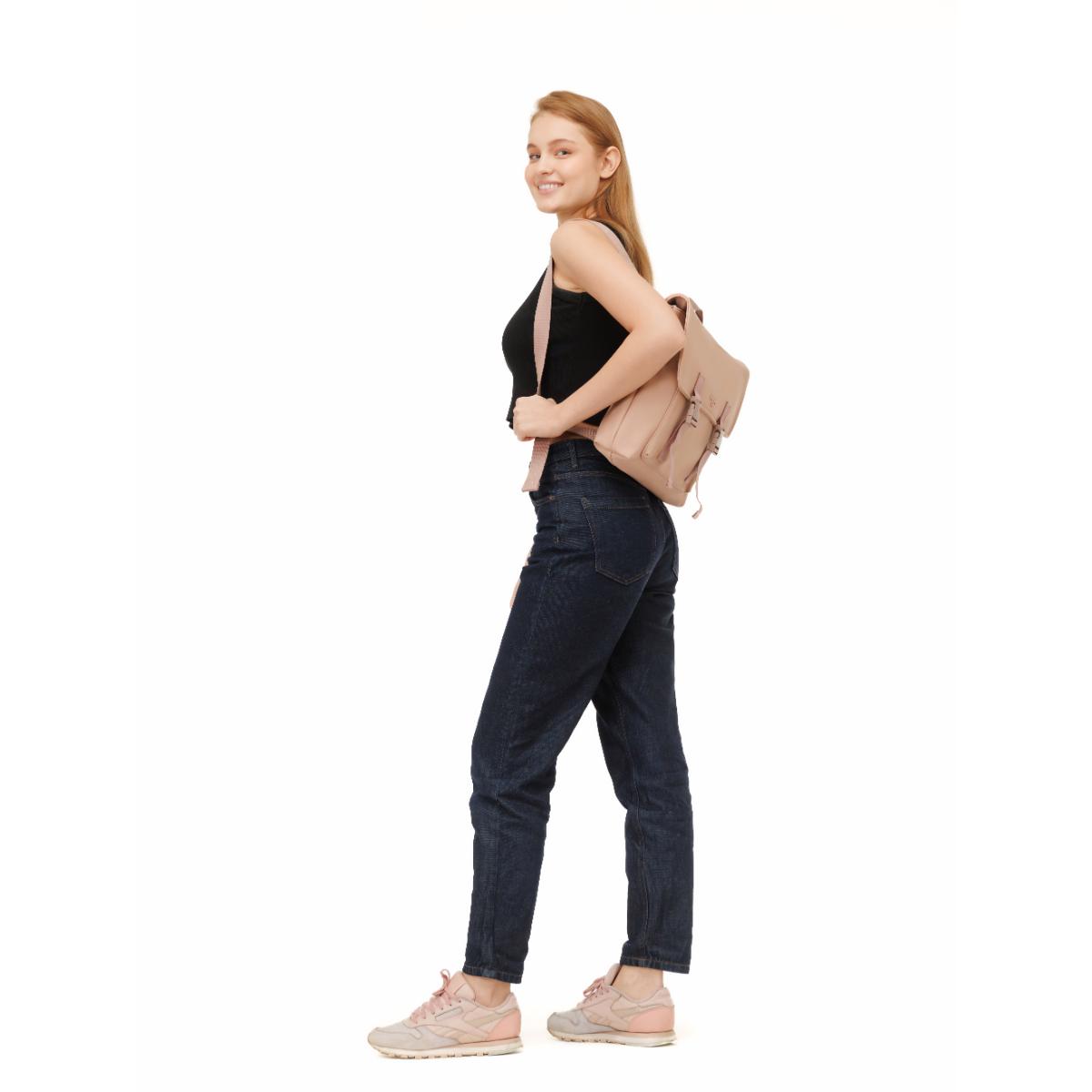MaH Oli - Sac à Dos Rose Cendre | Cuir Vegan | Maxi