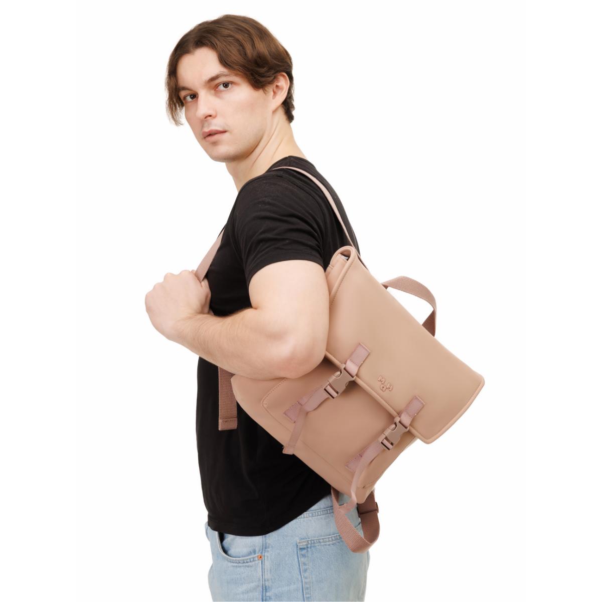 MaH Oli - Sac à Dos Rose Cendre | Cuir Vegan | Maxi