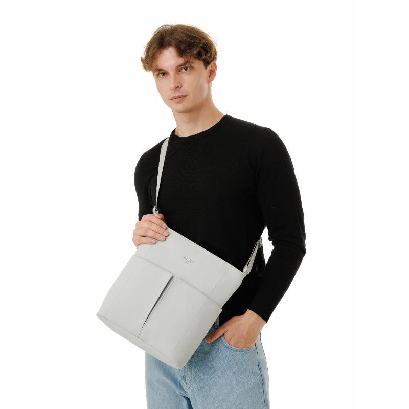 MaH Line Cross - Sac bandoulière Gris Clair | Cuir Vegan