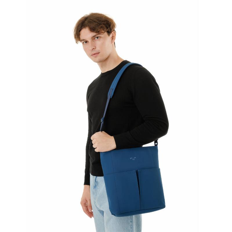 MaH Line Cross - Sac bandoulière Bleu Nuit | Cuir Vegan
