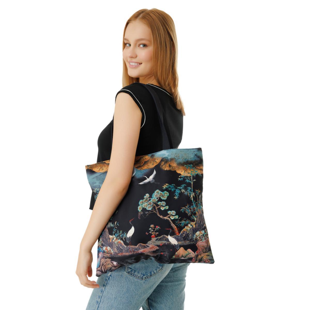 MaH Cabas - Eco Bag - Moonlit Cranes