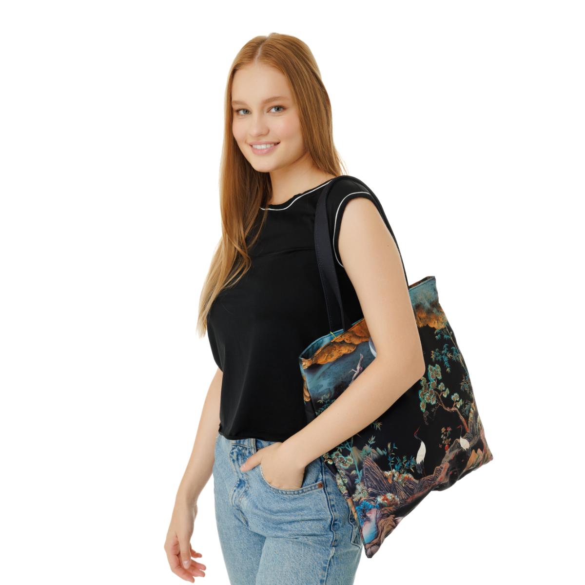 MaH Cabas - Eco Bag - Moonlit Cranes