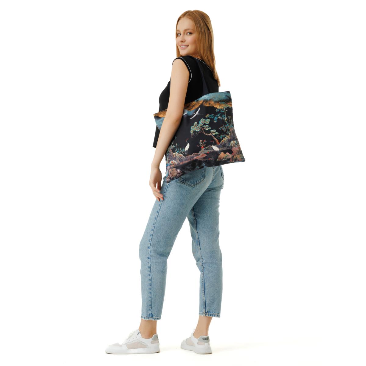 MaH Cabas - Eco Bag - Moonlit Cranes