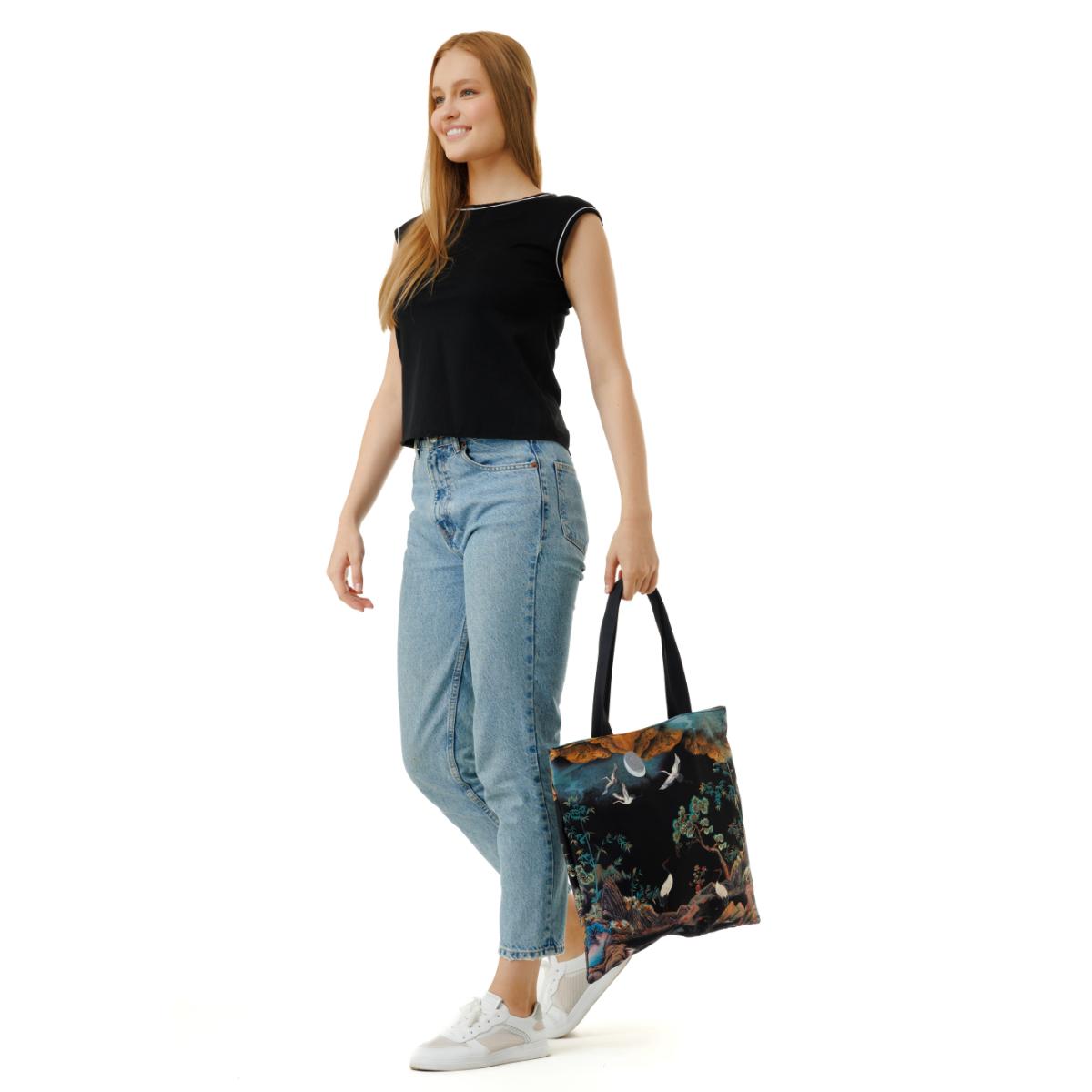 MaH Cabas - Eco Bag - Moonlit Cranes