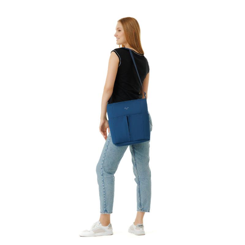 MaH Line Cross - Sac bandoulière Bleu Nuit | Cuir Vegan