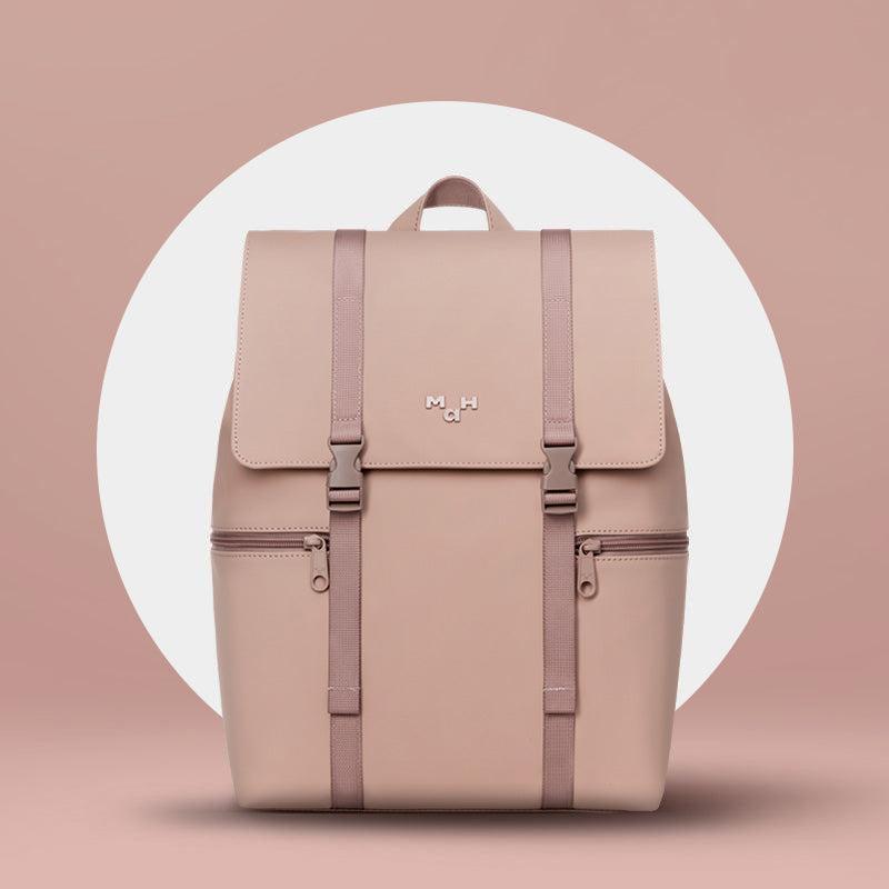 MaH Siro - Sac à Dos Rose Cendre | Cuir Vegan | Medium
