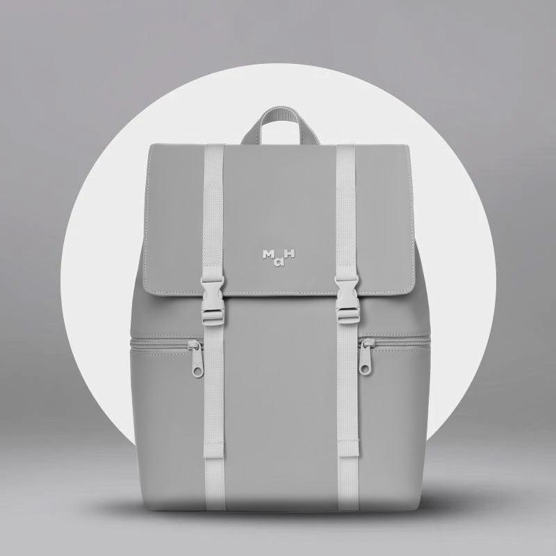 MaH Siro - Sac à Dos Gris Clair | Cuir Vegan | Medium