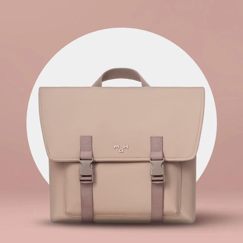 MaH Oli - Sac à Dos Rose Cendre | Cuir Vegan | Maxi