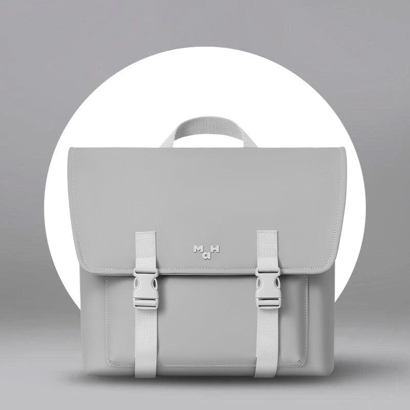 MaH Oli - Sac à Dos Gris Clair | Cuir Vegan | Maxi