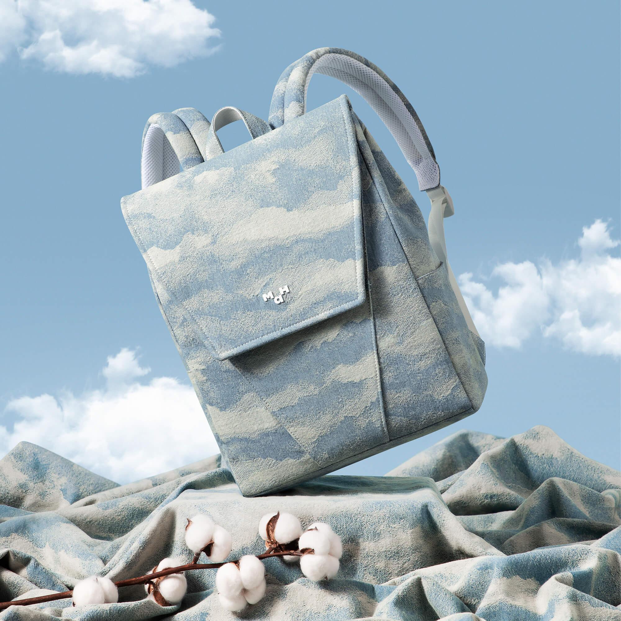 Denim Flap Backpack For School