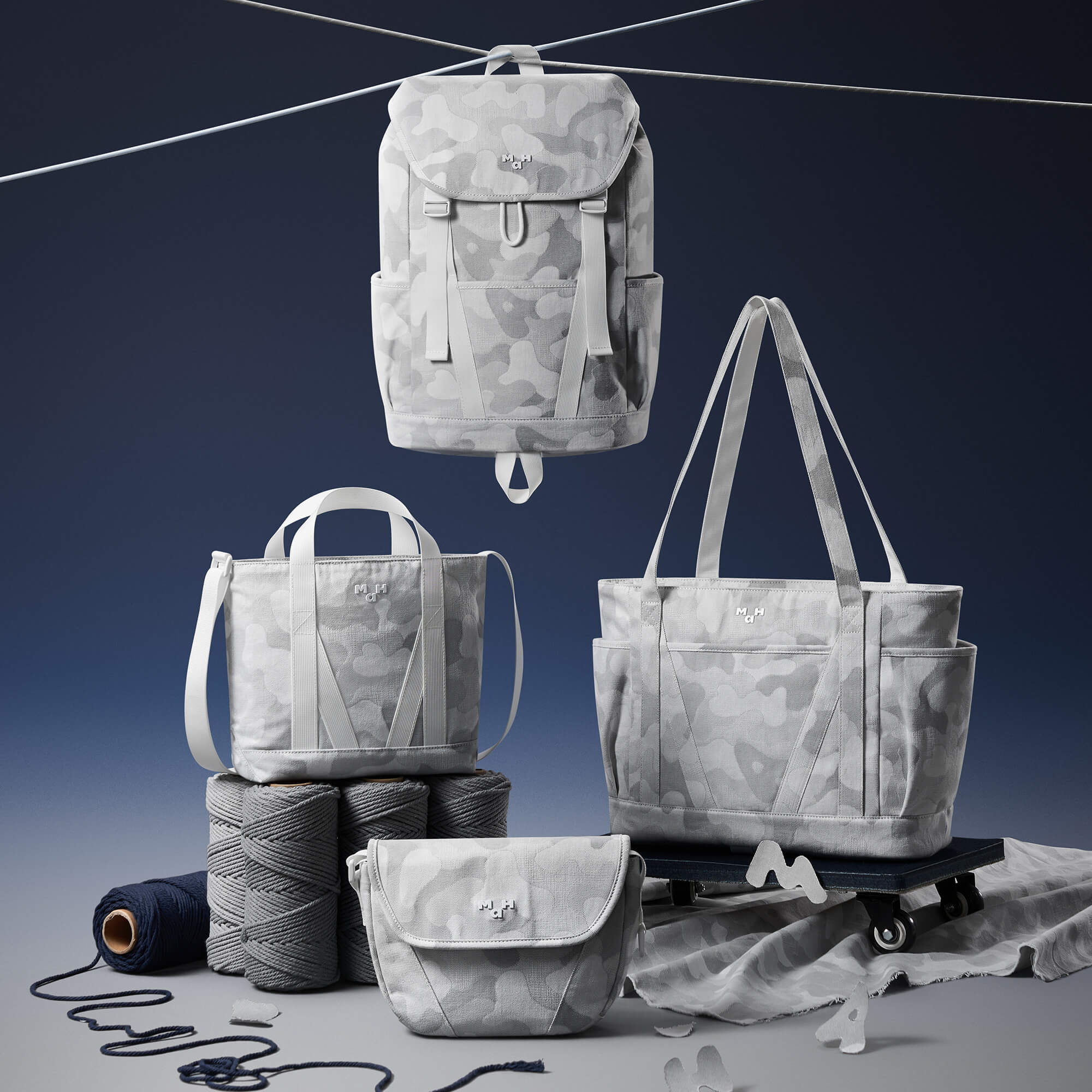 MaH Young Hull Cross - Sac Bandoulière | Camouflage Denim Gris
