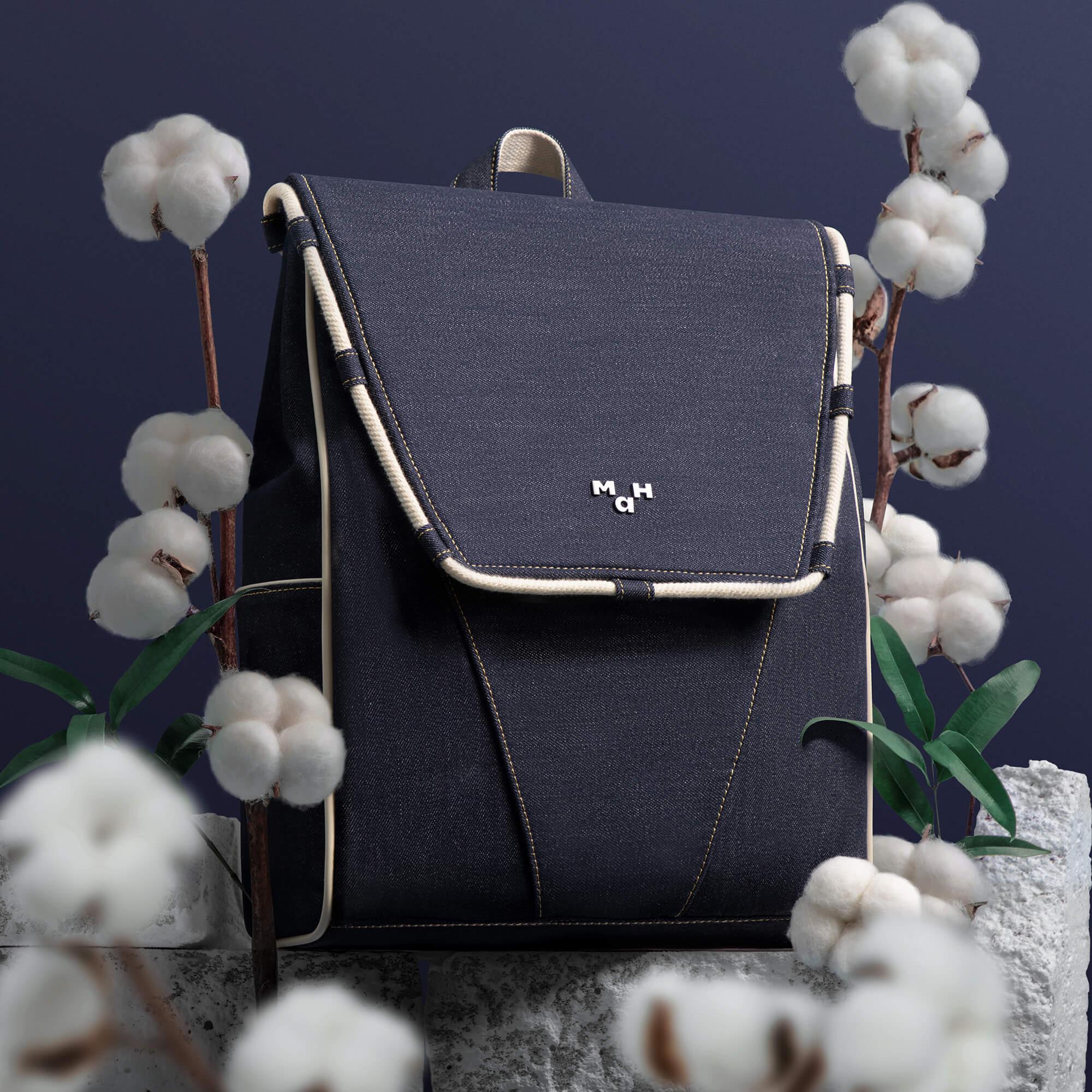 Denim Laptop Backpack - Denim Schoolbag