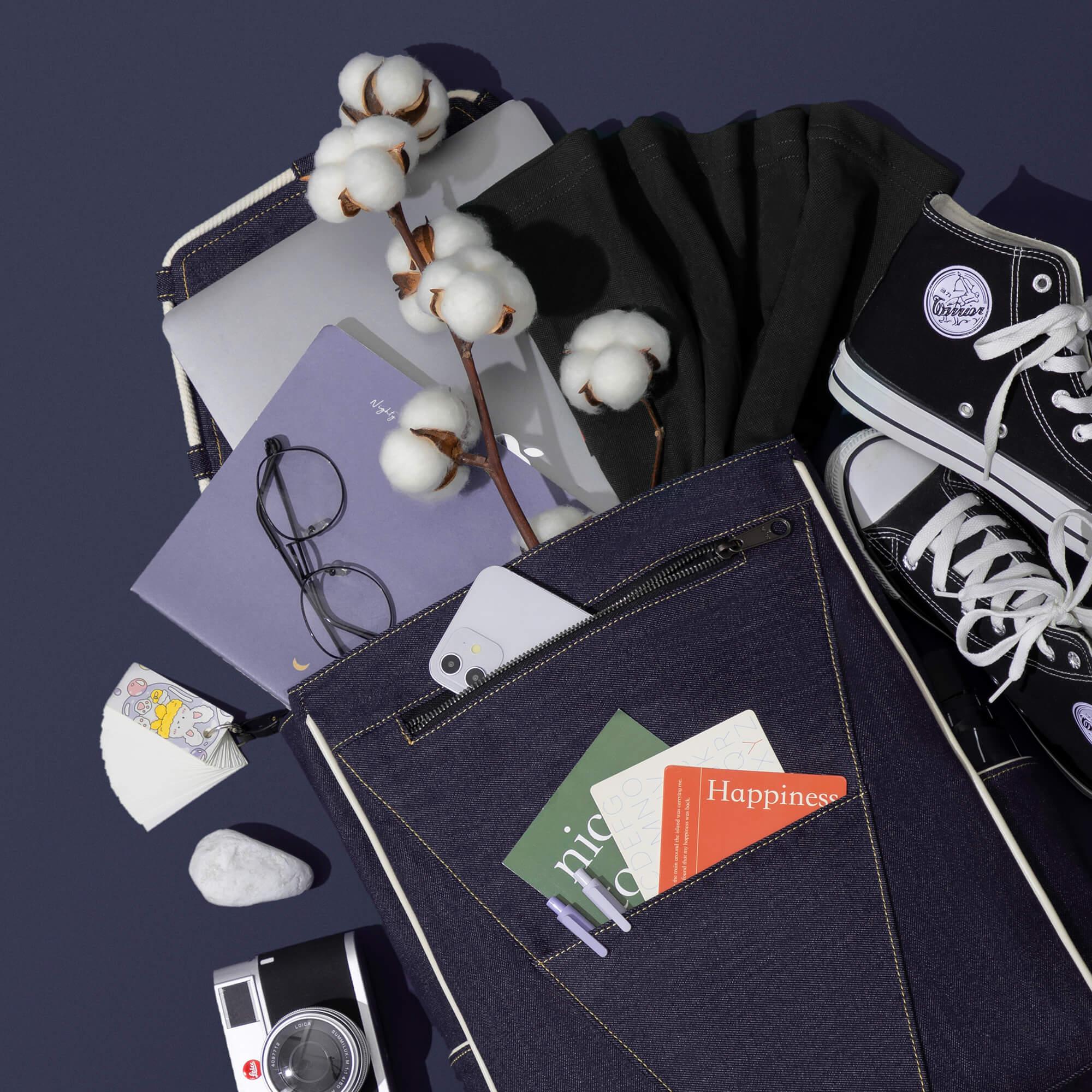 Denim Laptop Backpack - Denim Schoolbag