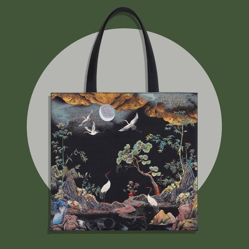 MaH Cabas - Eco Bag - Moonlit Cranes